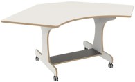 hoogzit hoektafel met standaard ronding wit Tangara Groothandel voor de Kinderopvang Kinderdagverblijfinrichting1